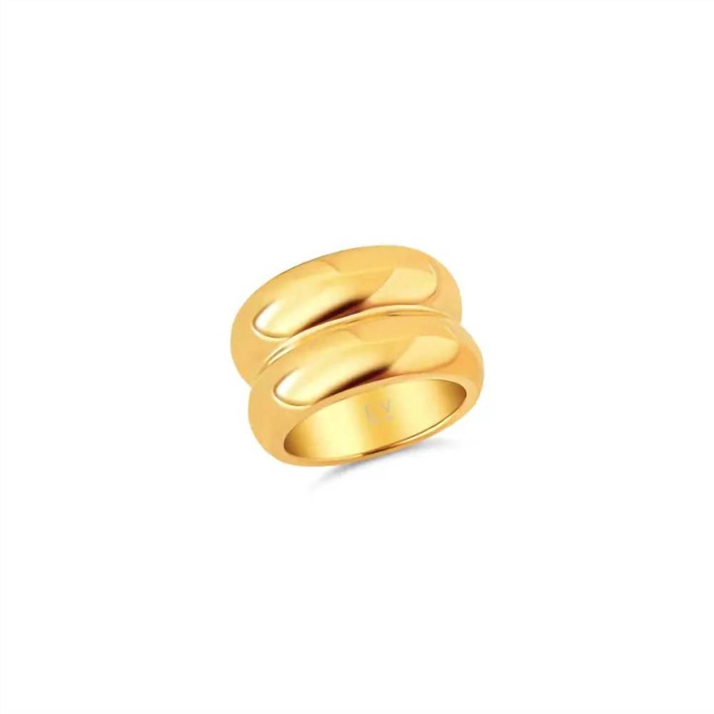 NEW ELLIE VAIL rhett double layer ring in gold